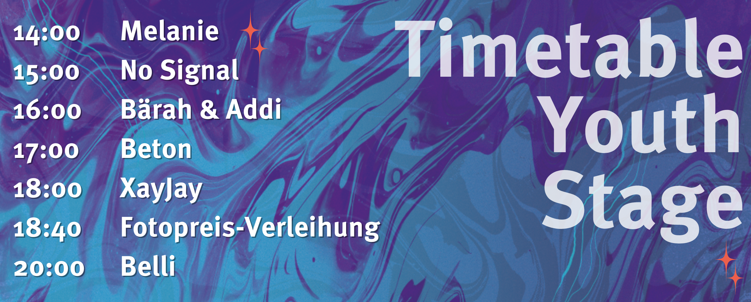 Timetable Youth Stage